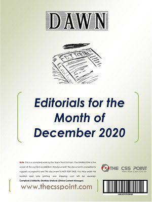 Monthly DAWN Editorials December 2020