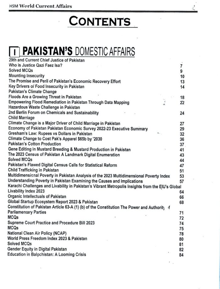 World Current Affairs By Aamer Shahzad 2023-24 Edition HSM