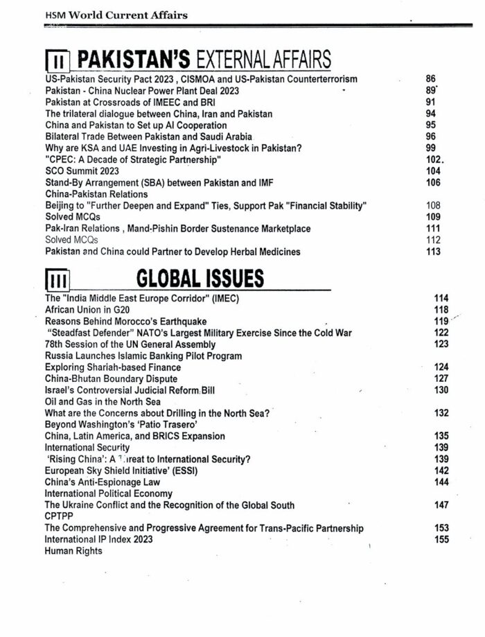 World Current Affairs By Aamer Shahzad 2023-24 Edition HSM