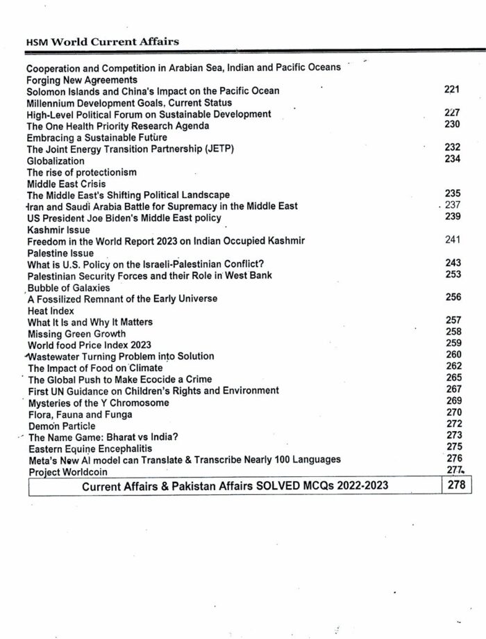 World Current Affairs By Aamer Shahzad 2023-24 Edition HSM
