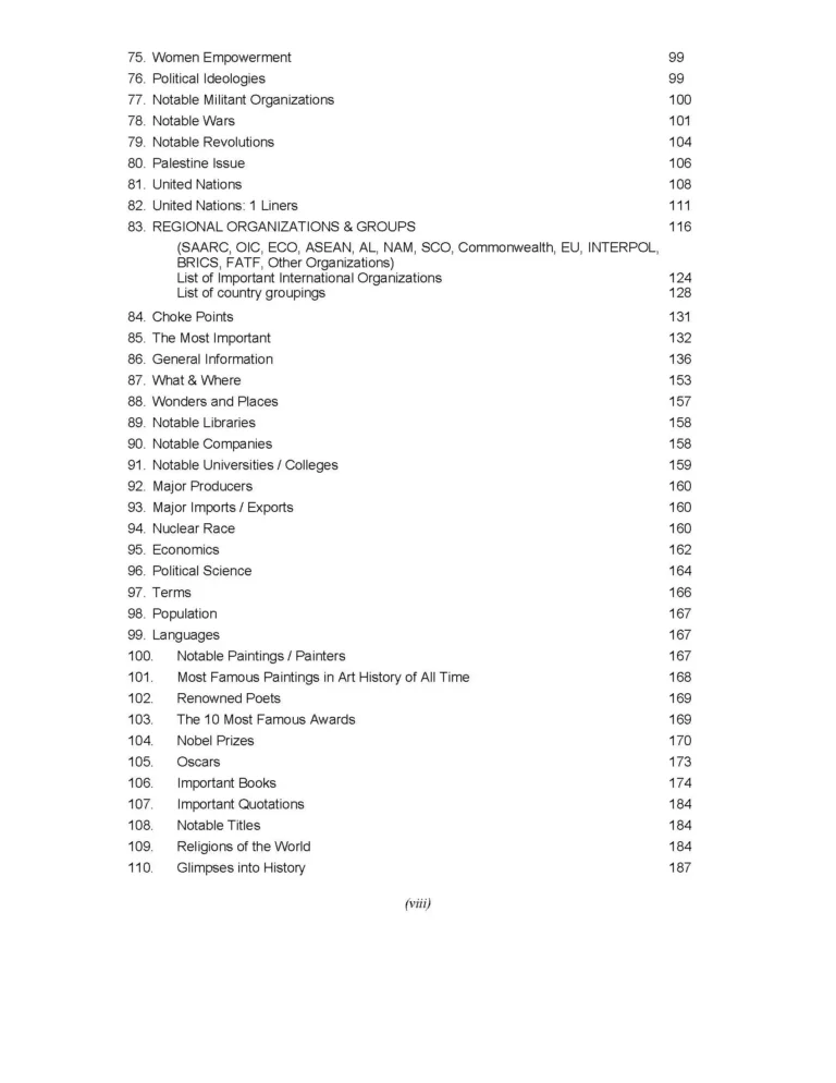 General Knowledge One Liner Iqra Imtiaz 46th Edition